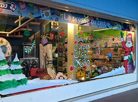 Décoration de vitrines de noël