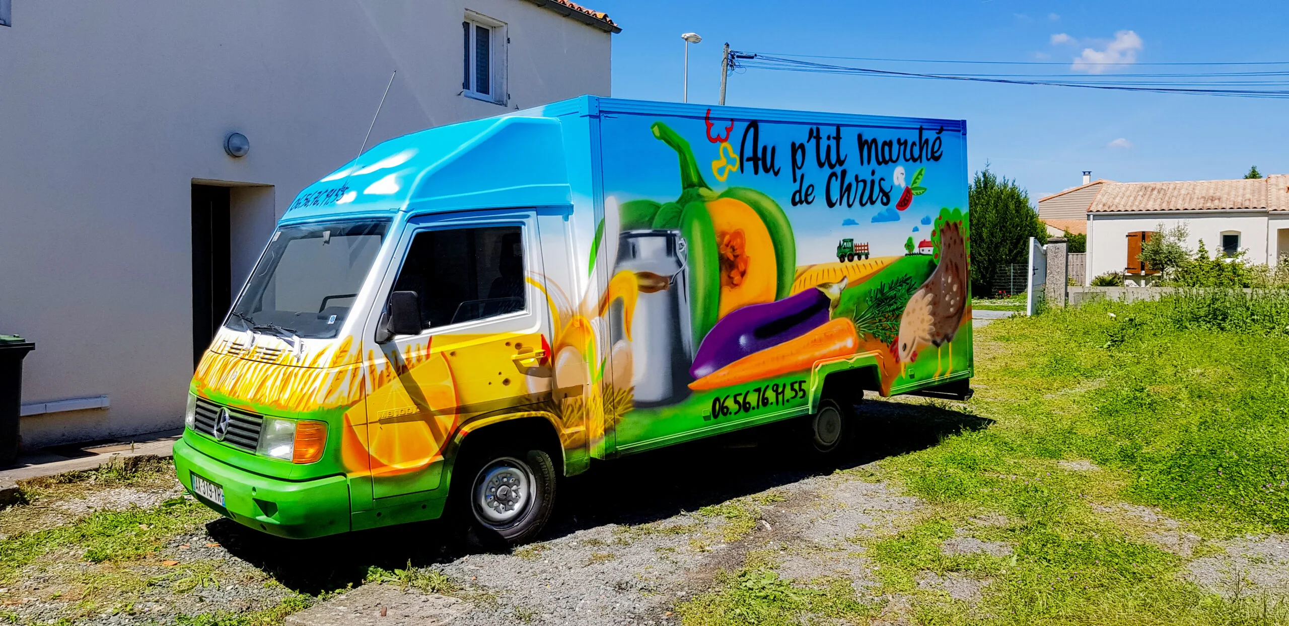 graffiti foodtruck sur les marché en Vendée