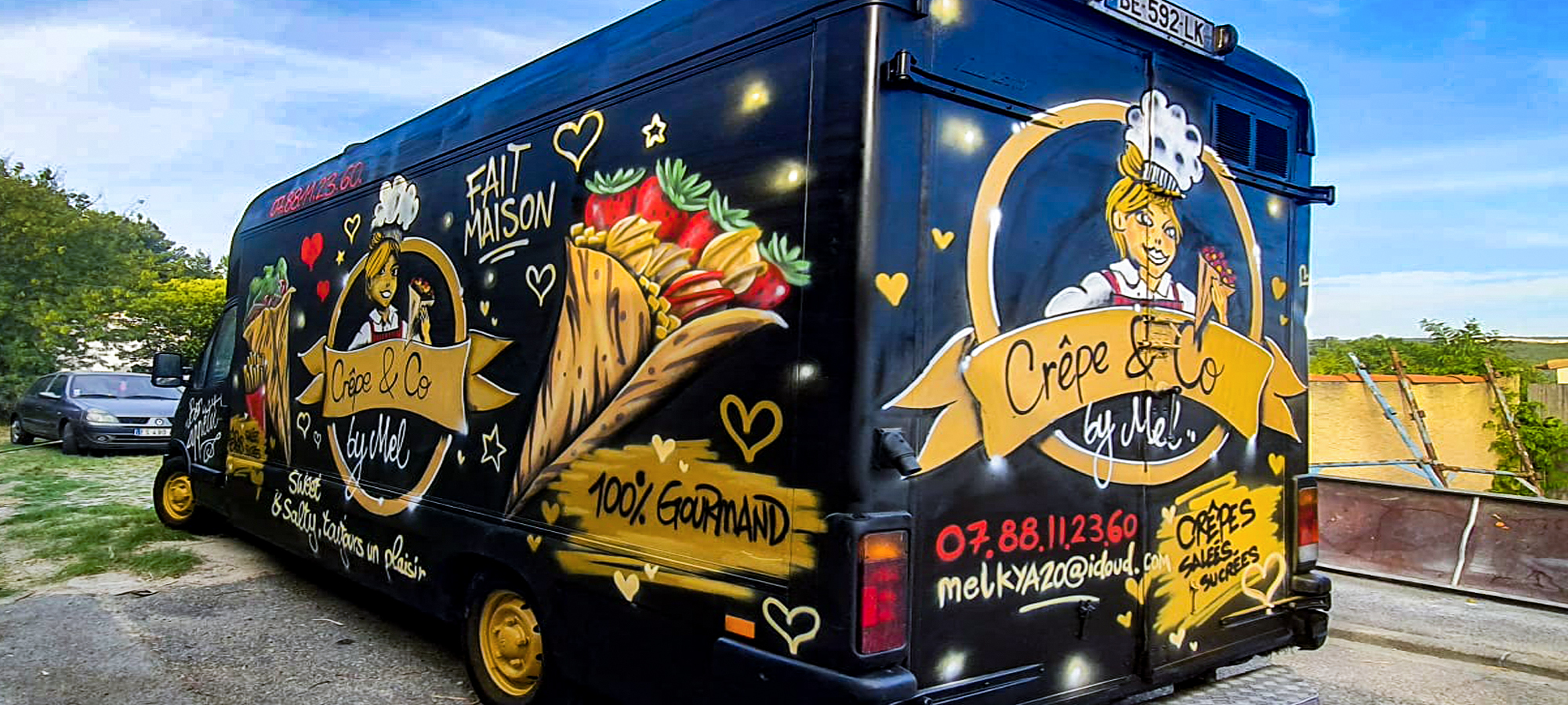 Décoration Graffiti street-art camion foodtruck crêperie à Marseille (Paca)