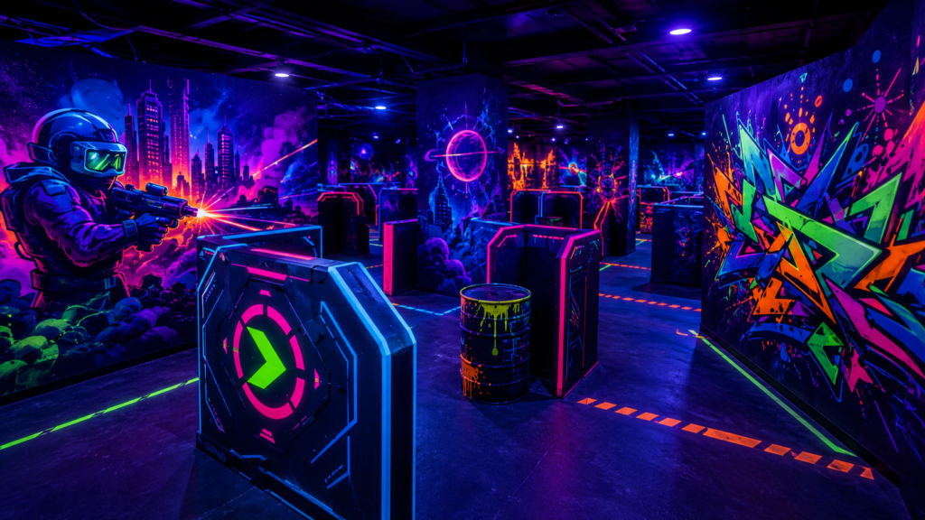 Décoration graffiti pour lieux de loisirs laser game