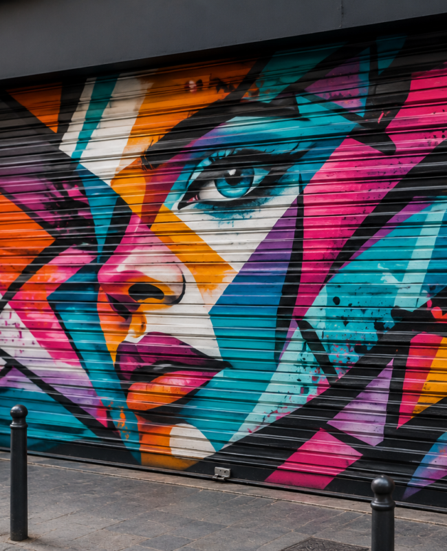 Graffiti sur rideau métallique : prix, idées et avantages