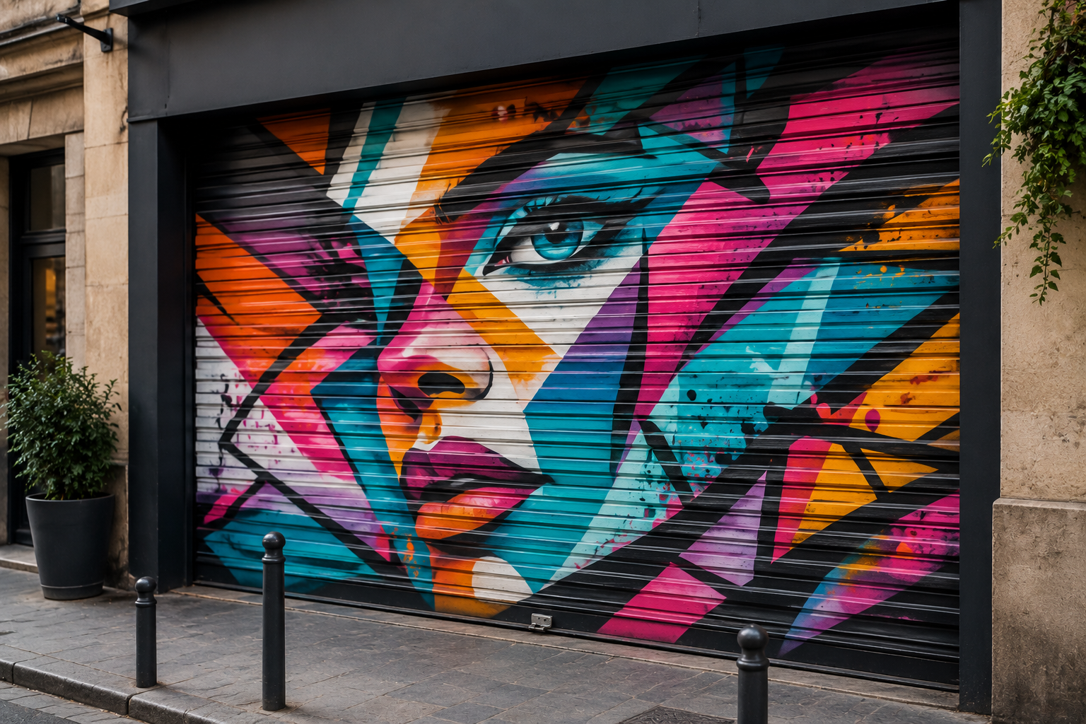 Graffiti sur rideau métallique : prix, idées et avantages