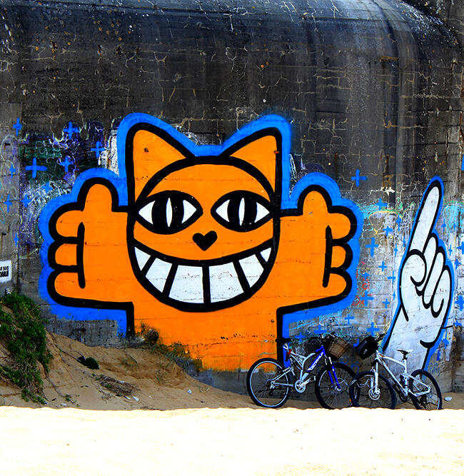 M. chat à l'ile de ré graffiti street art
