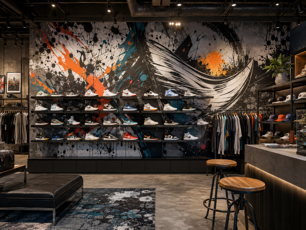 fresque boutique sneakers basket