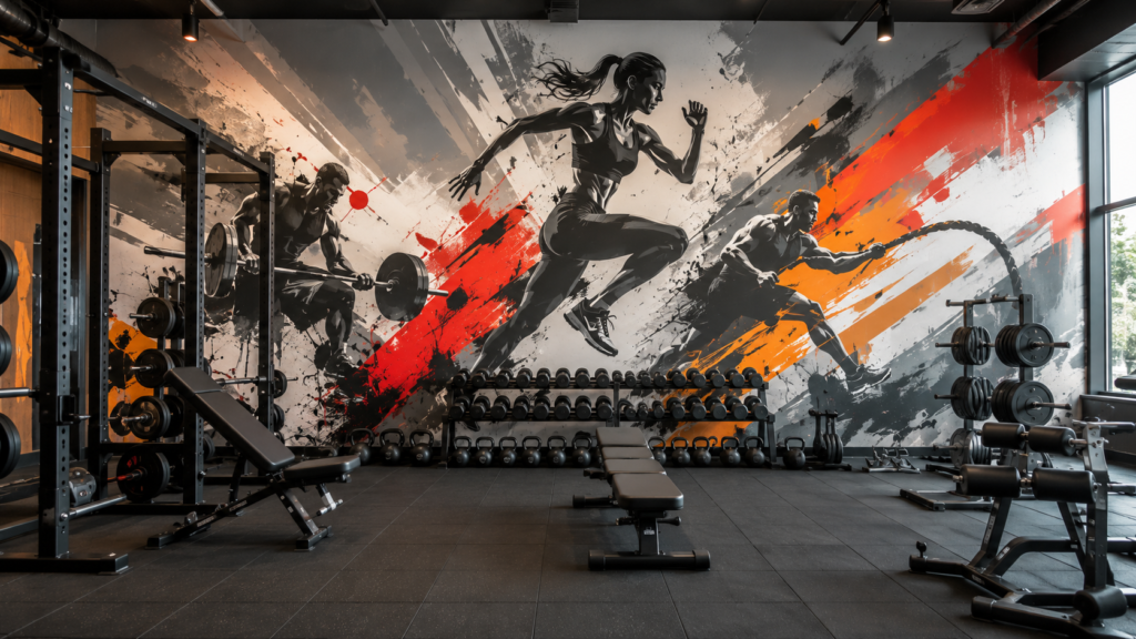 fresque murale salle de sport en ile de france