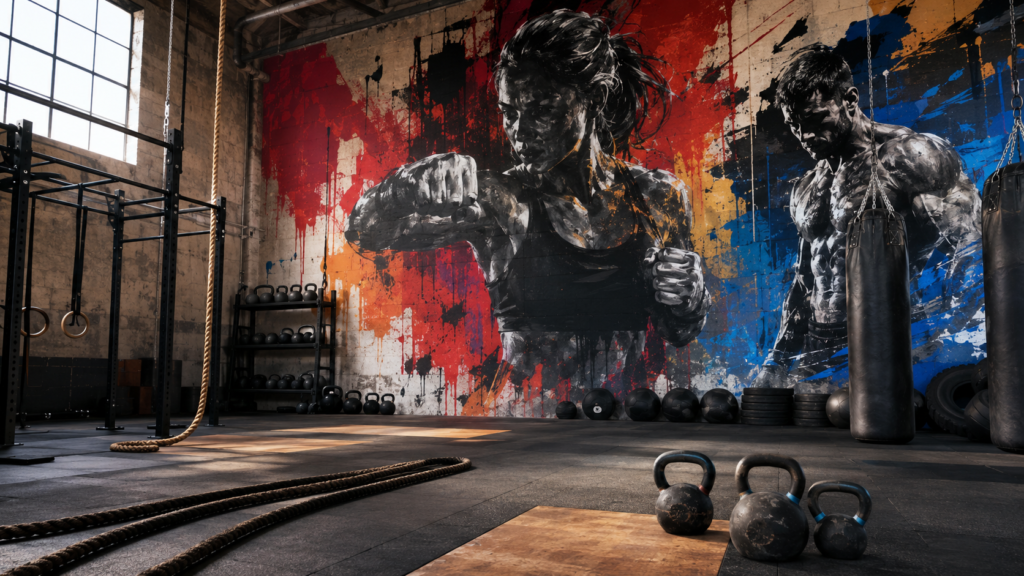 fresque murale salle de sport la rochelle