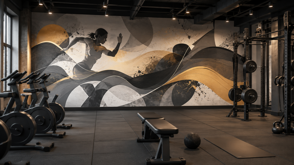 fresque murale salle de sport paris