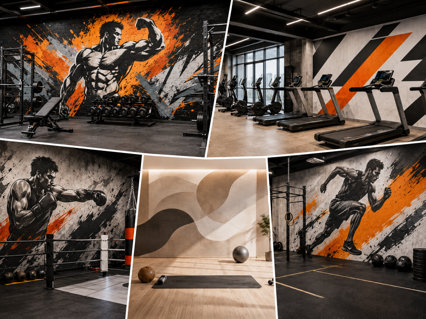 fresque murale salle de sport