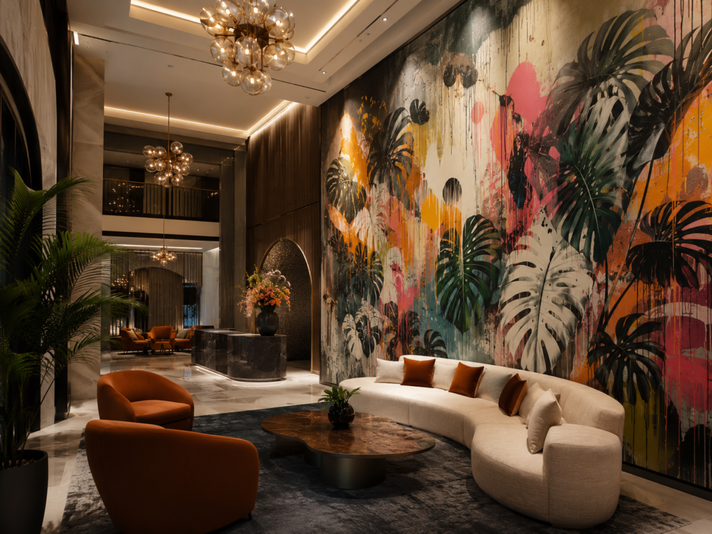 graffeur décoration intérieure hall d hotel