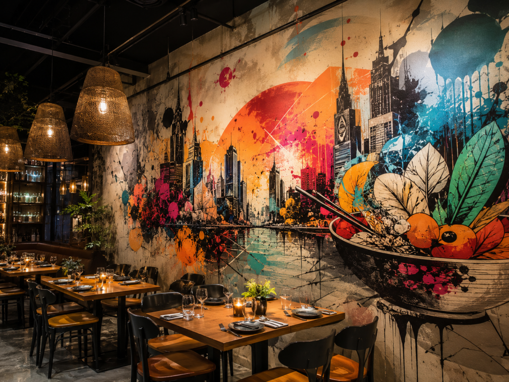 graffeur décoration intérieure restaurant