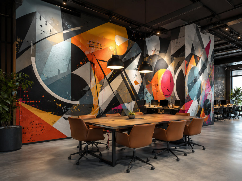 graffeur décoration intérieure salle de réunion