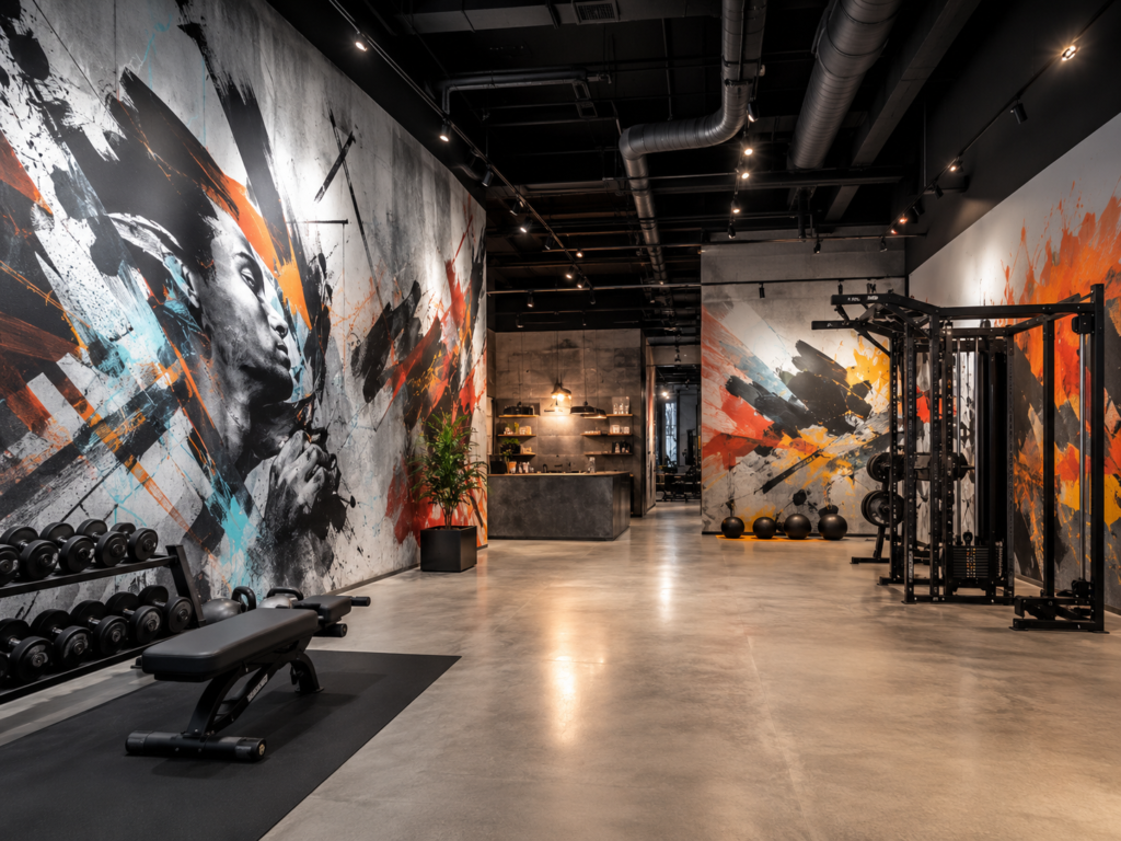 graffeur décoration intérieure salle de sport