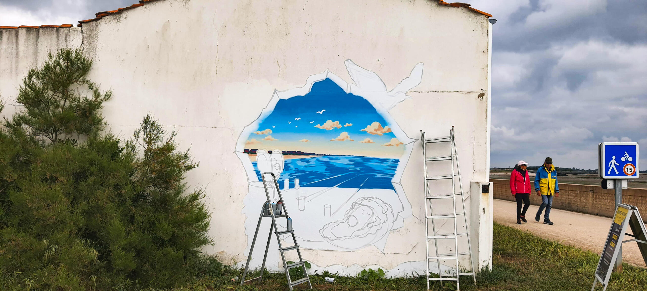 Fresque street-art graffiti La rochelle / Aytré / Yves