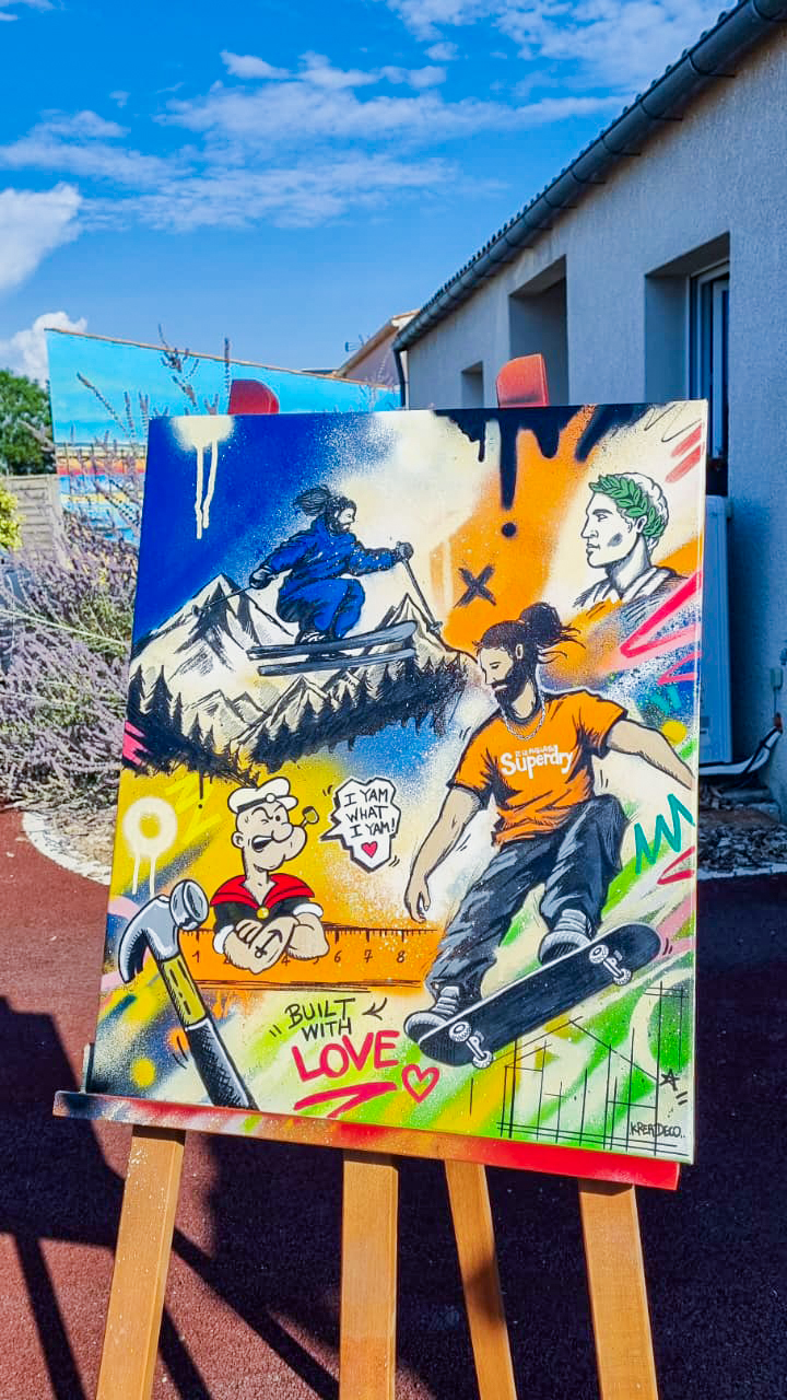Tableau graffiti street-art sur-mesure – cadeaux pour un anniversaire