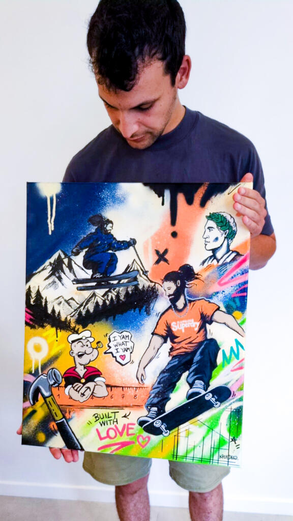 Tableau graffiti street-art sur-mesure – cadeaux pour un anniversaire